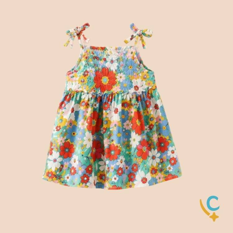 Vestido Bebê Floral Algodão Premium – Leve e Confortável 2 a 3 Anos