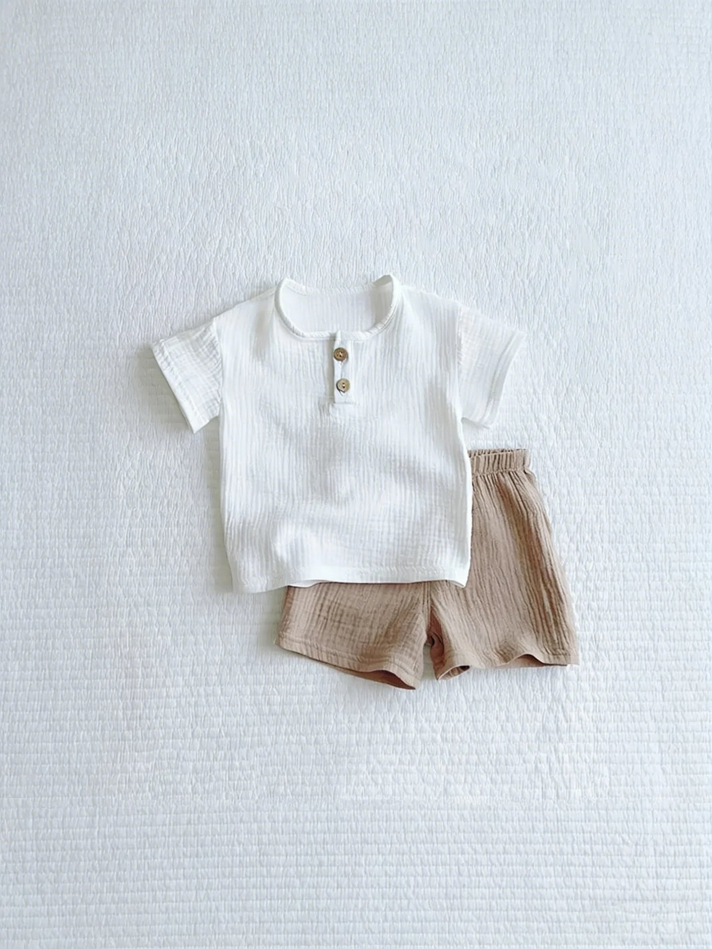 Conjunto Bebê Essencial Verão – Camiseta e Short em Algodão Macio