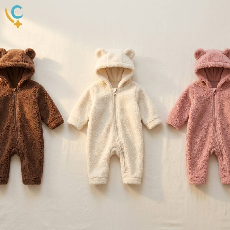 Kit Inverno Bebê Premium - Macacão Fleece + Casaco Acolchoado
