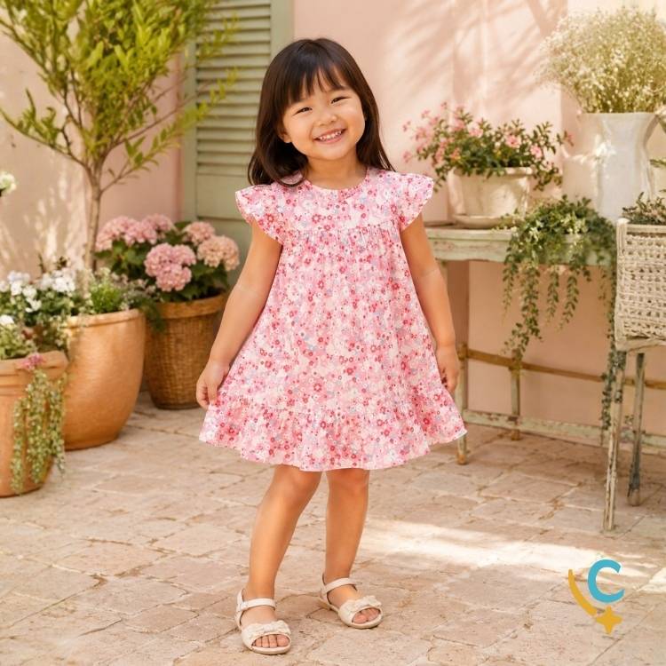 Vestido Bebê Algodão Premium – Leve e Confortável 1 a 3 Anos