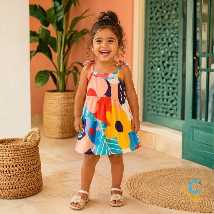 Vestido Bebê Floral Algodão Premium – Leve e Confortável 2 a 3 Anos