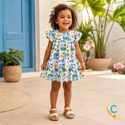 Vestido Bebê Algodão Premium – Leve e Confortável 1 a 3 Anos