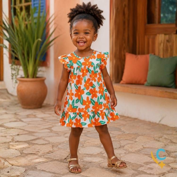 Vestido Bebê Algodão Premium – Leve e Confortável 1 a 3 Anos