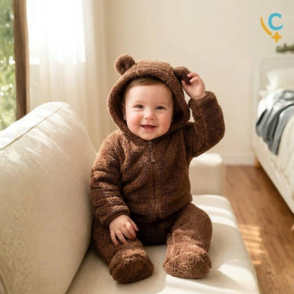 Macacão Bebê Térmico Fleece – Quentinho, Macio e Confortável | 0 a 2 Anos | Frete Grátis