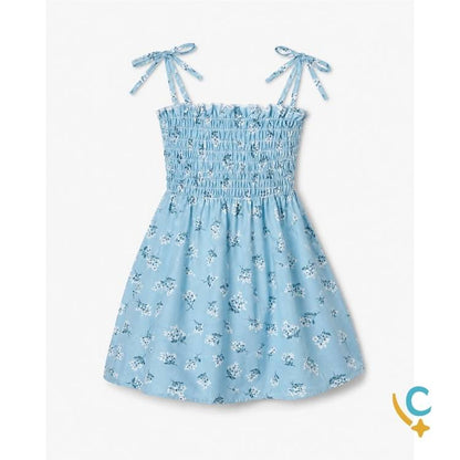 Vestido Bebê Floral de Alças – Leve e Confortável 2 a 3 Anos