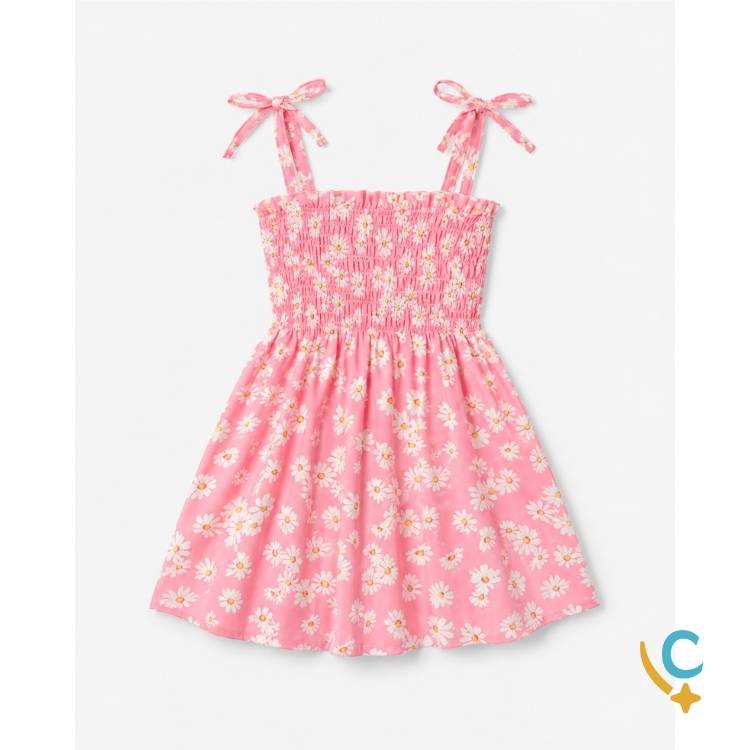 Vestido Bebê Floral de Alças – Leve e Confortável 2 a 3 Anos