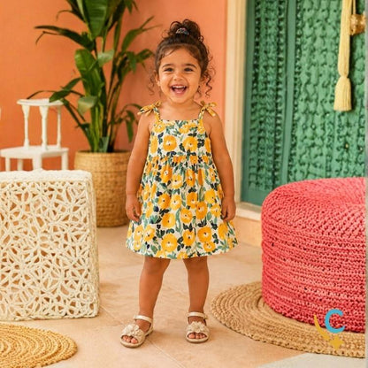 Vestido Bebê Floral Algodão Premium – Leve e Confortável 2 a 3 Anos
