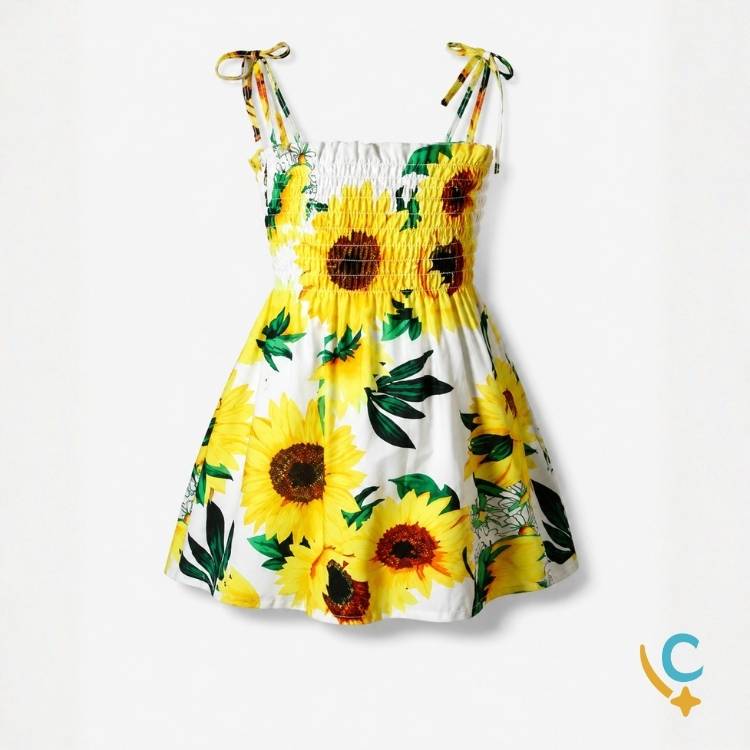 Vestido Bebê Floral de Alças – Leve e Confortável 2 a 3 Anos