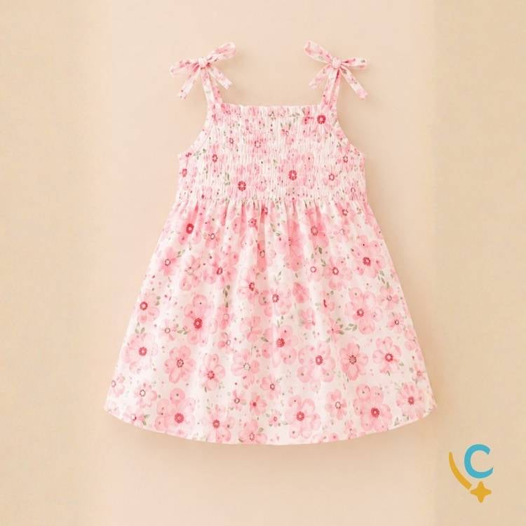 Vestido Bebê Floral Algodão Premium – Leve e Confortável 2 a 3 Anos