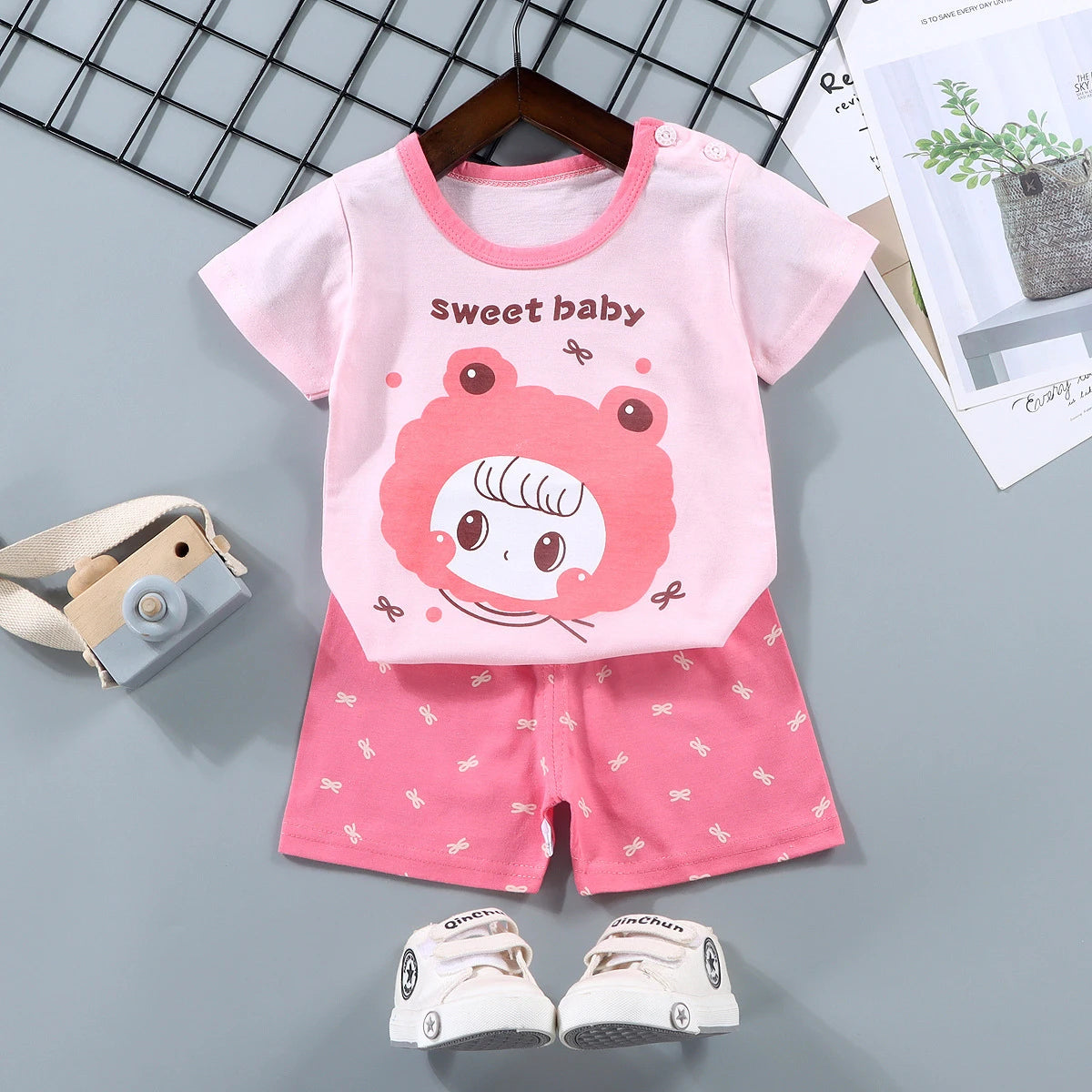Conjunto Infantil 100% Algodão Premium Verão – Roupa de Menino e Menina Personagens | Frete Grátis