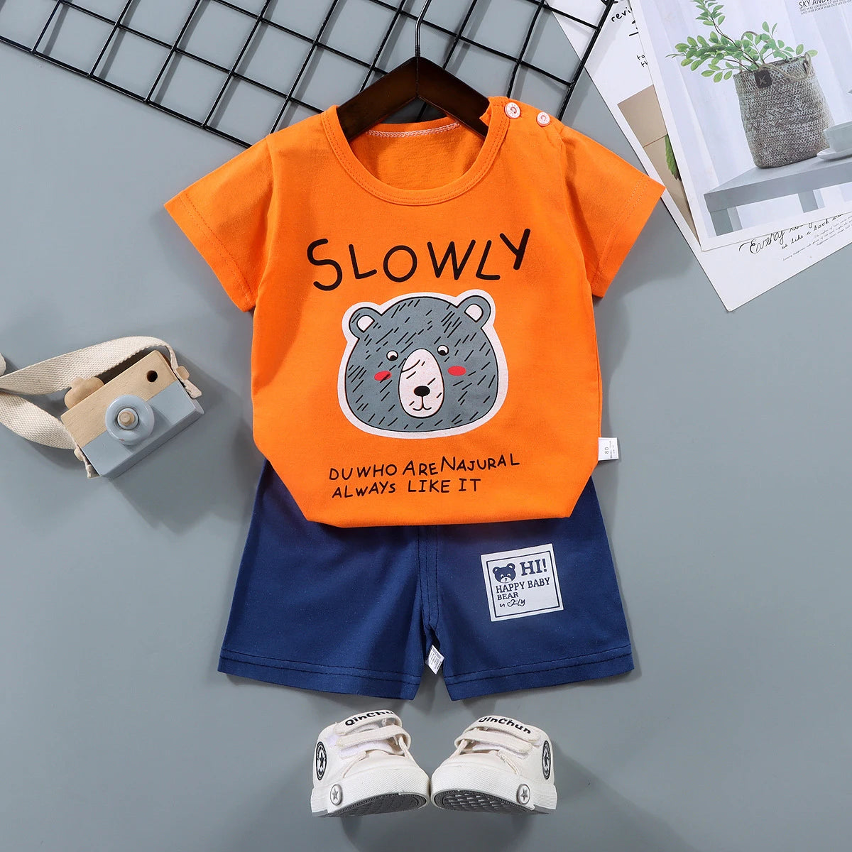 Conjunto Infantil 100% Algodão Premium Verão – Roupa de Menino e Menina Personagens | Frete Grátis