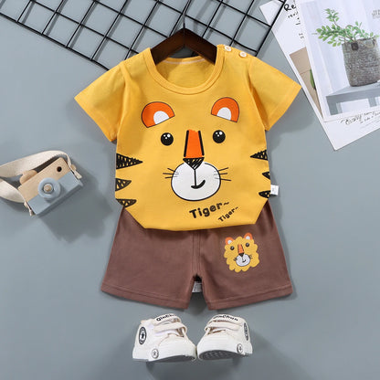 Conjunto Infantil 100% Algodão Premium Verão – Roupa de Menino e Menina Personagens | Frete Grátis