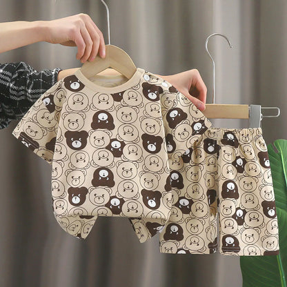 Conjunto Infantil Verão 100% Algodão Premium – Camiseta e Shorts | Frete Grátis