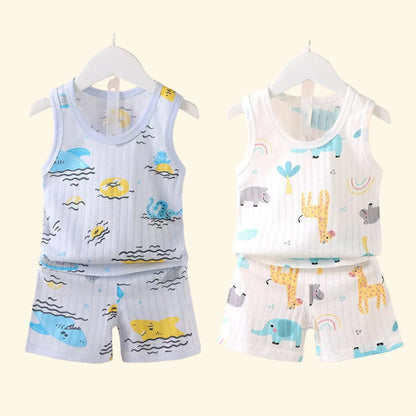 Conjunto Regata Infantil 100% Algodão Premium Verão – Roupa de Menino e Menina Personagens | Frete Grátis