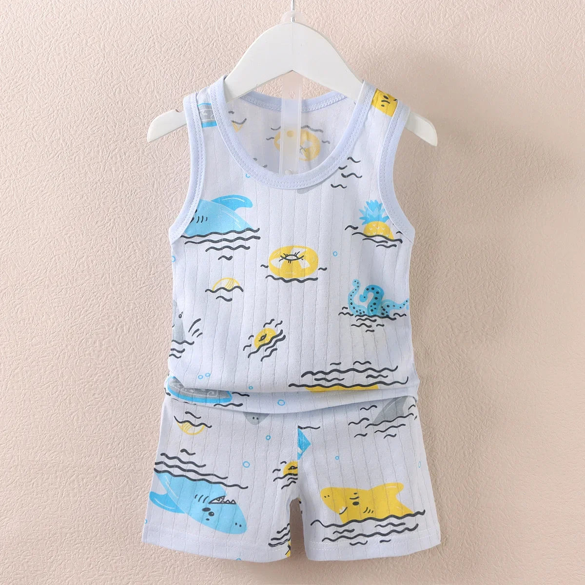 Conjunto Regata Infantil 100% Algodão Premium Verão – Roupa de Menino e Menina Personagens | Frete Grátis