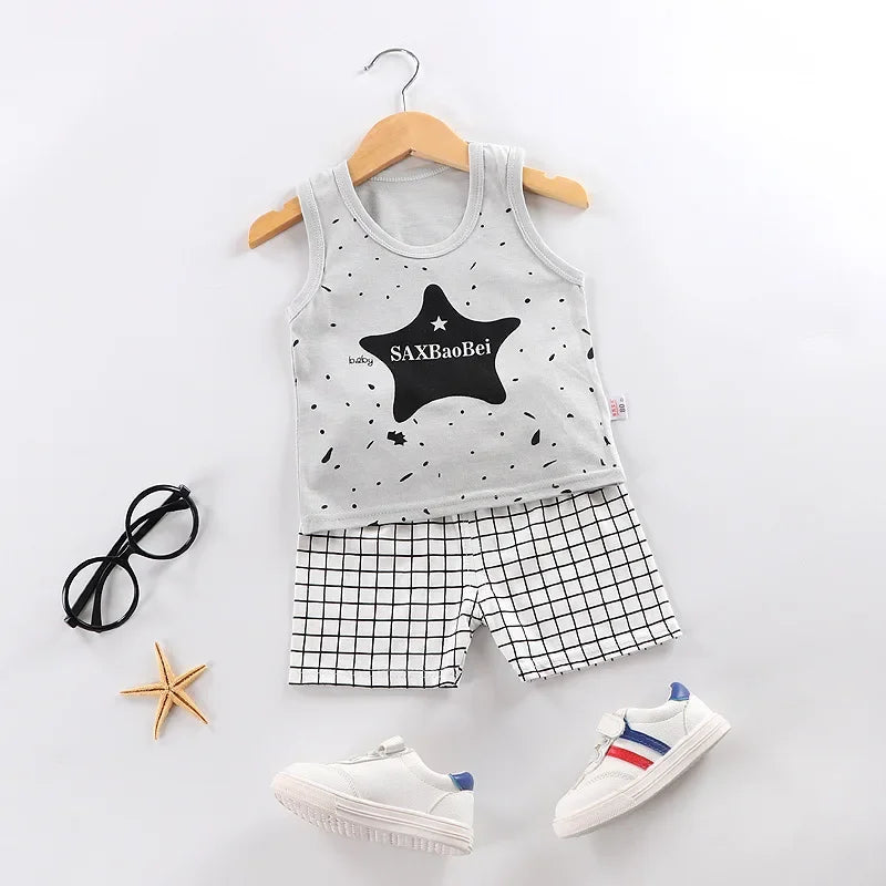 Conjunto Regata Infantil 100% Algodão Premium Verão – Roupa de Menino e Menina Personagens | Frete Grátis