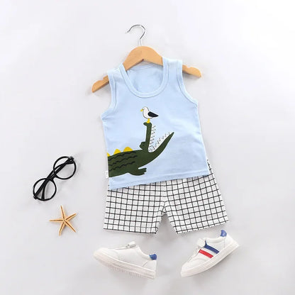 Conjunto Regata Infantil 100% Algodão Premium Verão – Roupa de Menino e Menina Personagens | Frete Grátis