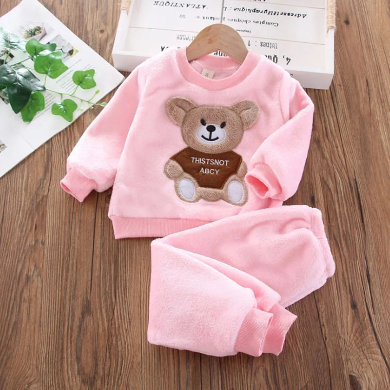Pijama Bebê Fleece Térmico Urso – Quentinho para o Inverno | 0 a 3 Anos | Frete Grátis