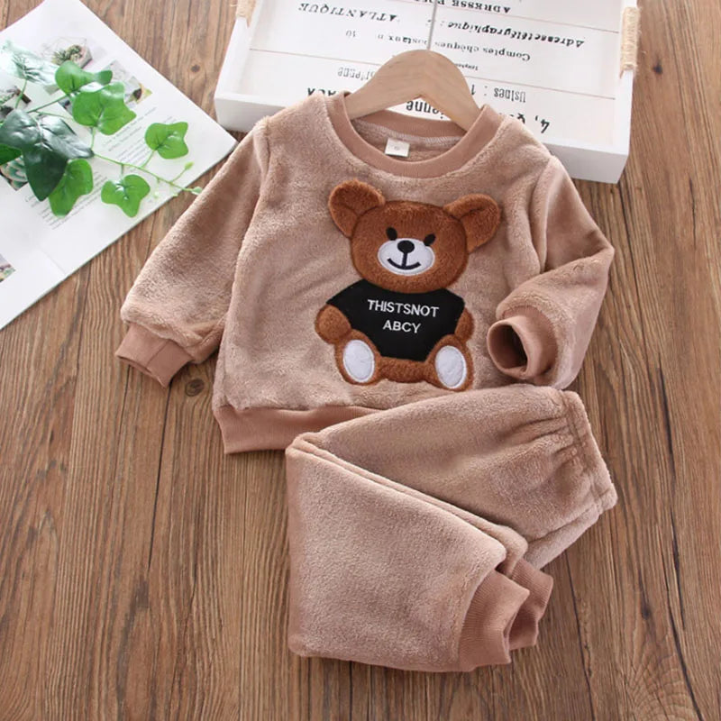 Pijama Bebê Fleece Térmico Urso – Quentinho para o Inverno | 0 a 3 Anos | Frete Grátis