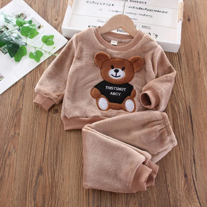 Pijama Bebê Fleece Térmico Urso – Quentinho para o Inverno | 0 a 3 Anos | Frete Grátis