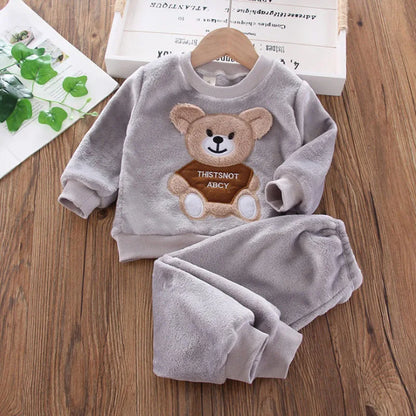 Pijama Bebê Fleece Térmico Urso – Quentinho para o Inverno | 0 a 3 Anos | Frete Grátis