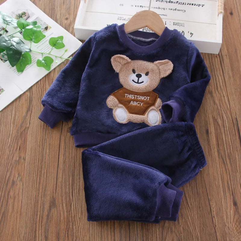 Pijama Bebê Fleece Térmico Urso – Quentinho para o Inverno | 0 a 3 Anos | Frete Grátis