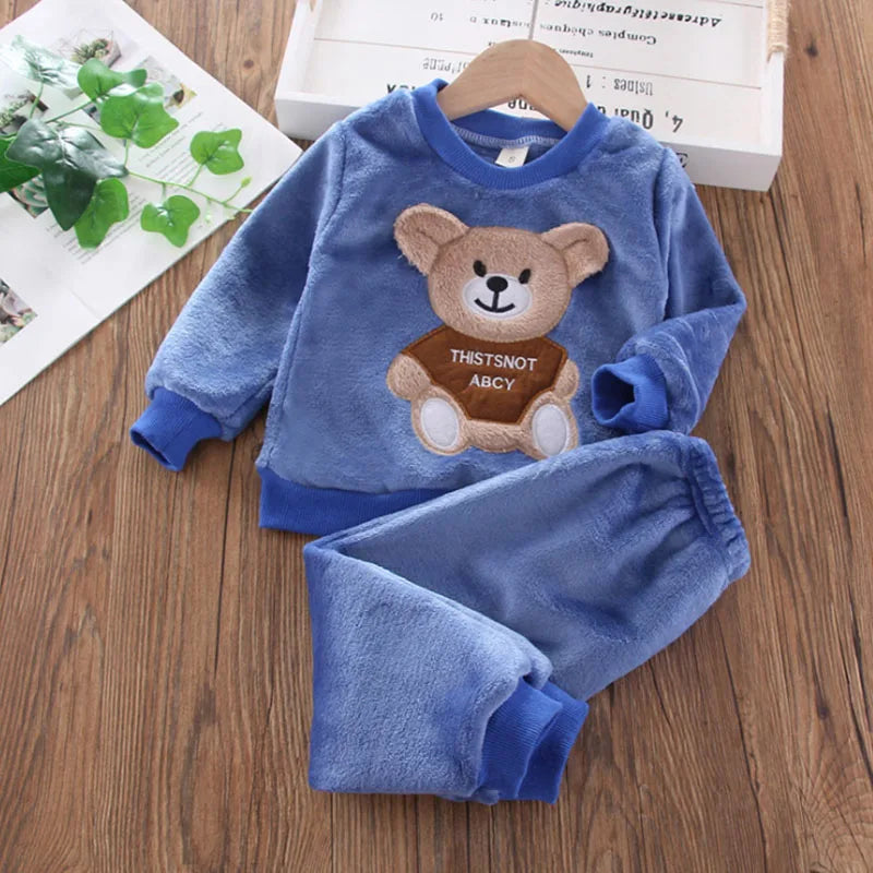 Pijama Bebê Fleece Térmico Urso – Quentinho para o Inverno | 0 a 3 Anos | Frete Grátis