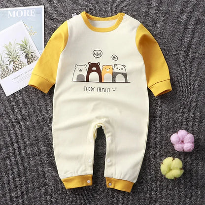 Macacão Bebê Menina e Menino 100% Algodão Premium com Botão no Ombro – Macacão de Bebê Outono/Inverno | Frete Grátis