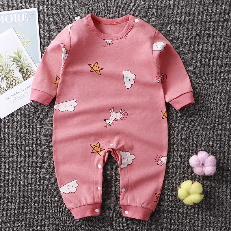 Macacão Bebê Menina e Menino 100% Algodão Premium com Botão no Ombro – Macacão de Bebê Outono/Inverno | Frete Grátis