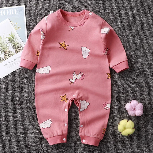 Macacão Bebê Menina e Menino 100% Algodão Premium com Botão no Ombro – Macacão de Bebê Outono/Inverno | Frete Grátis