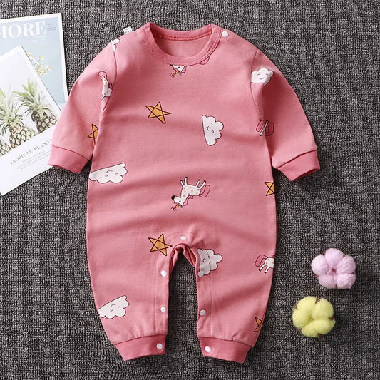 Macacão Bebê Menina e Menino 100% Algodão Premium com Botão no Ombro – Macacão de Bebê Outono/Inverno | Frete Grátis