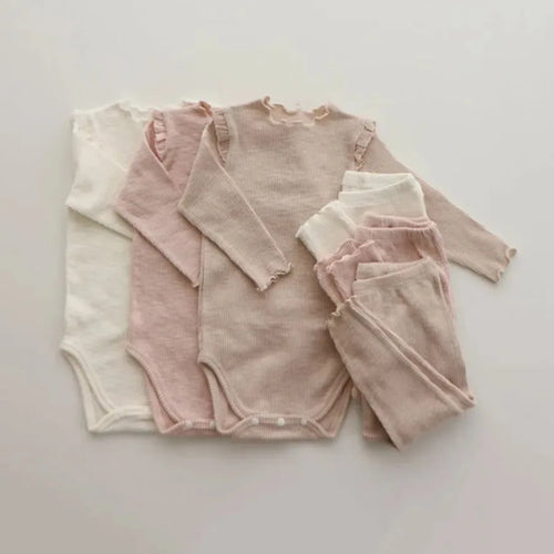 Conjunto Bebê Essencial Premium – Body e Legging em Algodão Penteado / Frete grátis