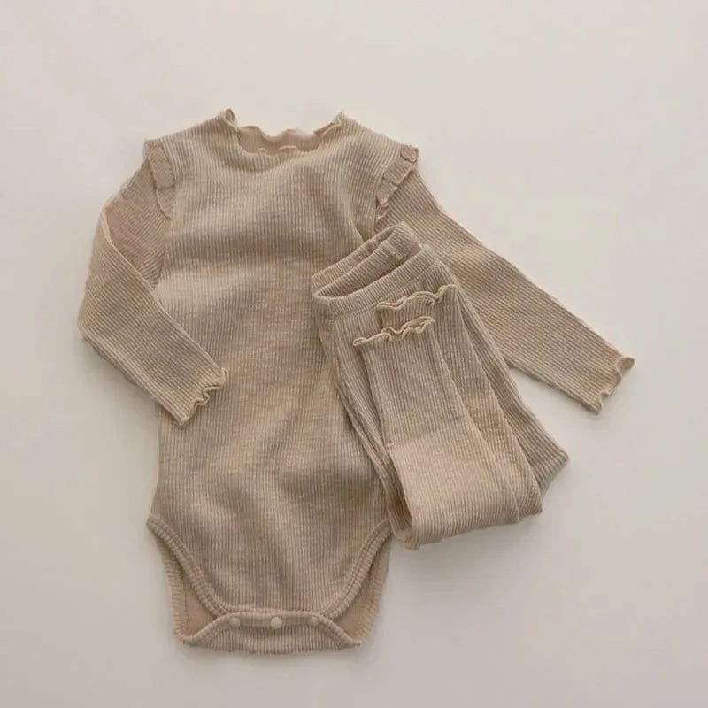 Conjunto Bebê Essencial Premium – Body e Legging em Algodão Penteado / Frete grátis