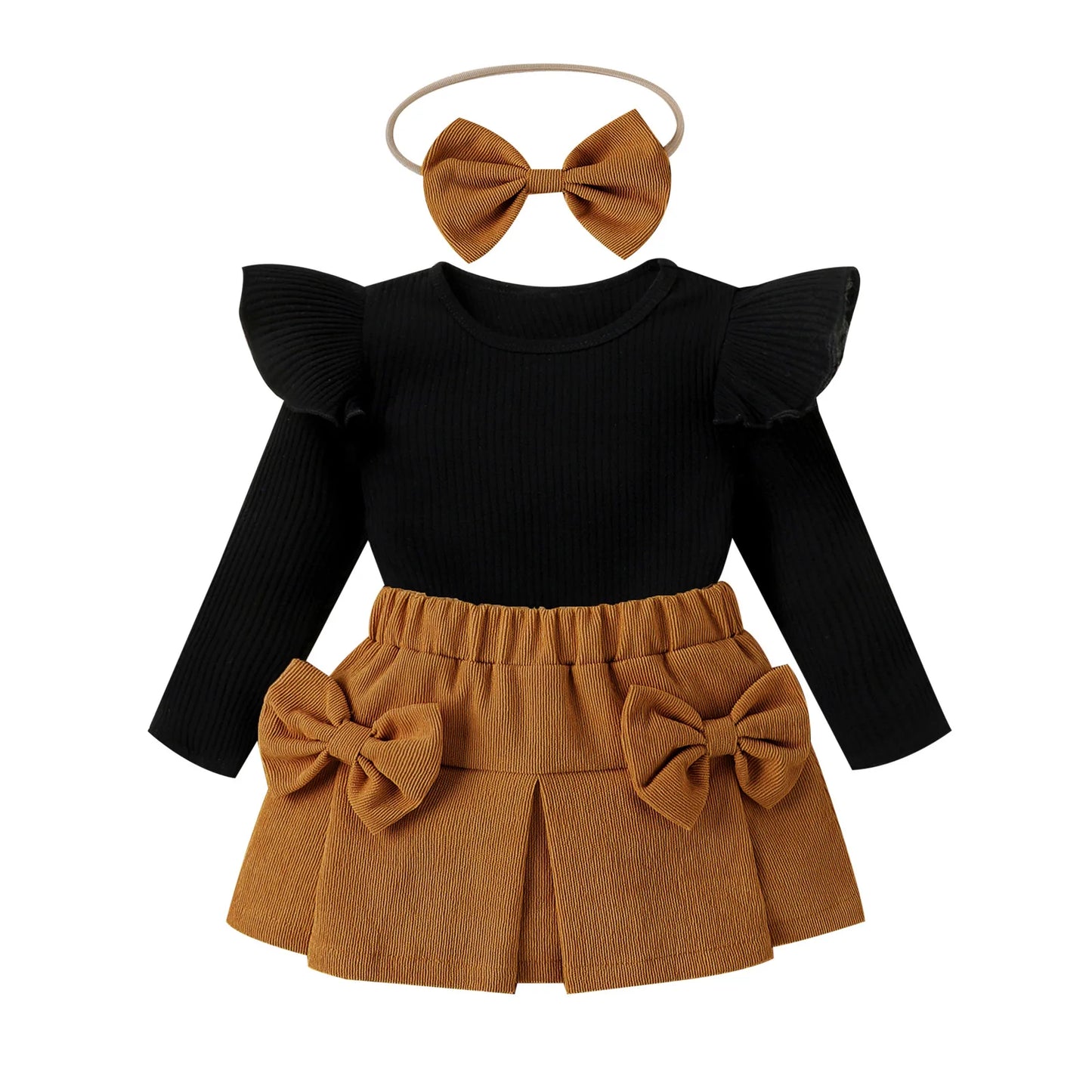 Conjunto Bebê Vintage Premium – Blusa e Saia em Cotelê Delicado