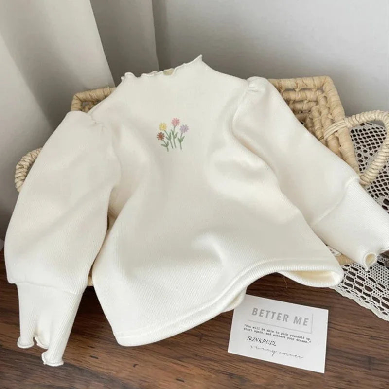 Suéter Bebê Tricot Floral Premium – Toque Macio e Conforto Térmico