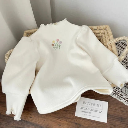Suéter Bebê Tricot Floral Premium – Toque Macio e Conforto Térmico