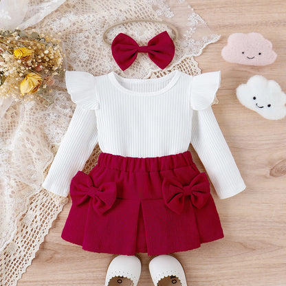 Conjunto Bebê Vintage Premium – Blusa e Saia em Cotelê Delicado