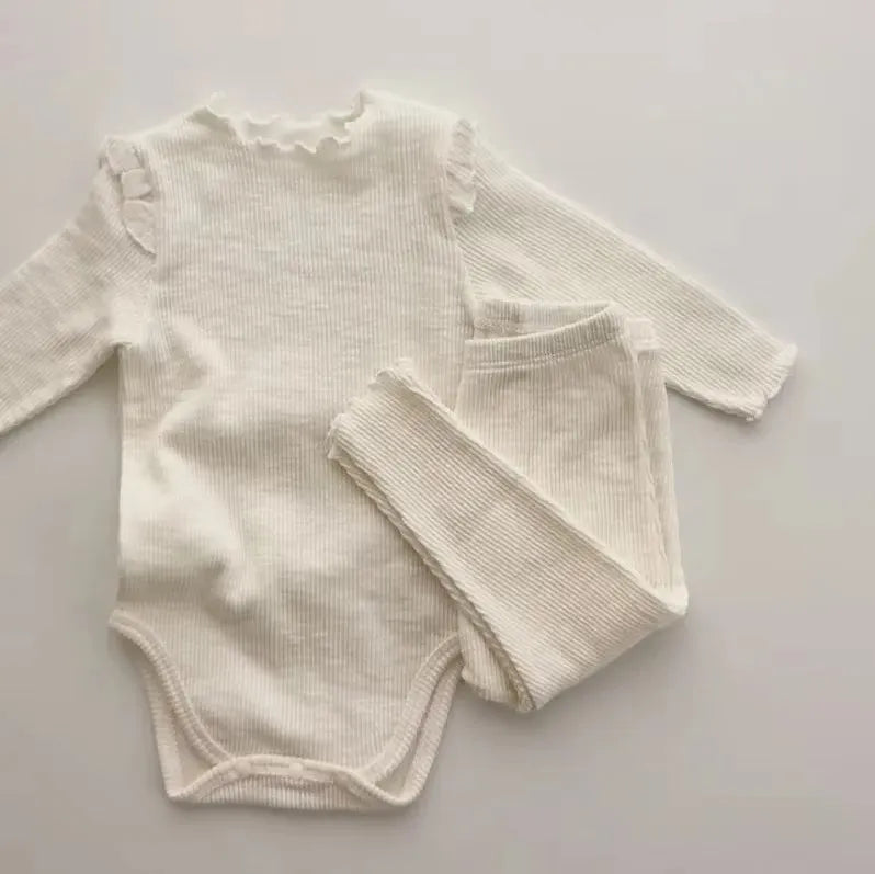 Conjunto Bebê Essencial Premium – Body e Legging em Algodão Penteado / Frete grátis
