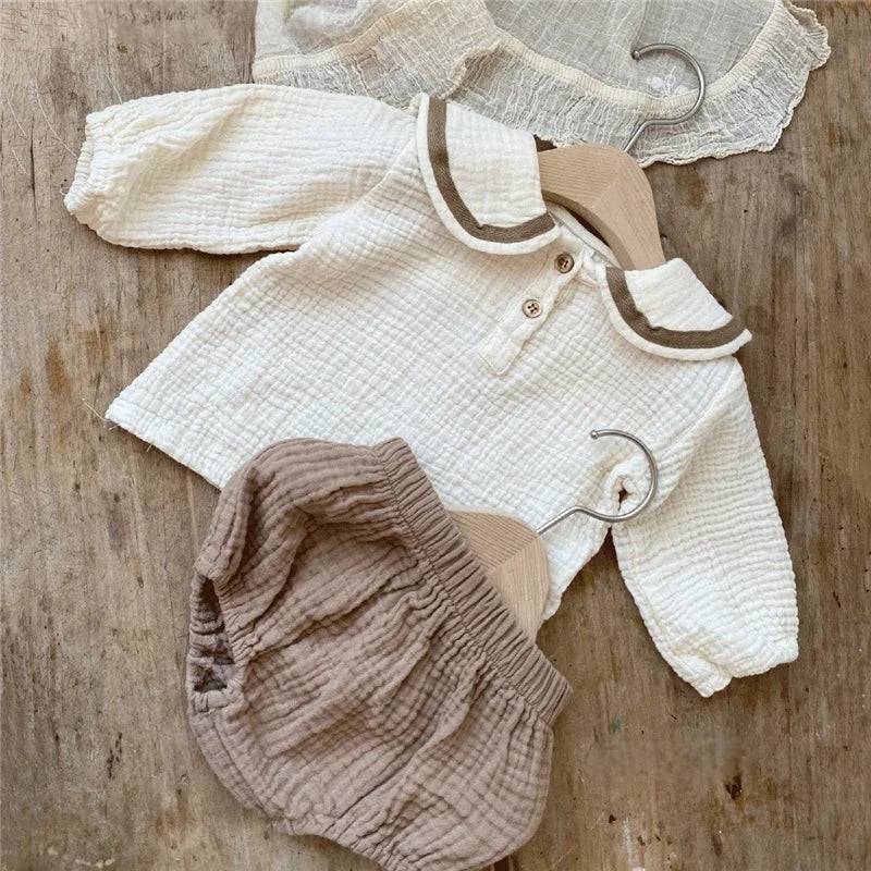 Conjunto Bebê Marinheiro Premium – Camisa e Bloomer Navy com Frete Grátis