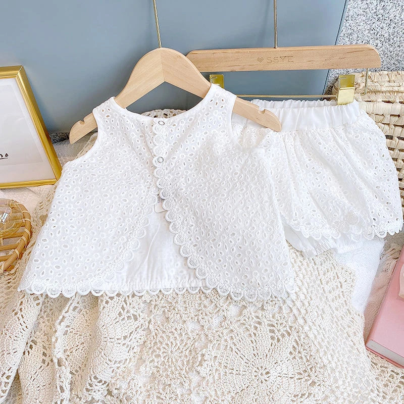 Conjunto Bebê Verão Renda Premium – Leve e Delicado