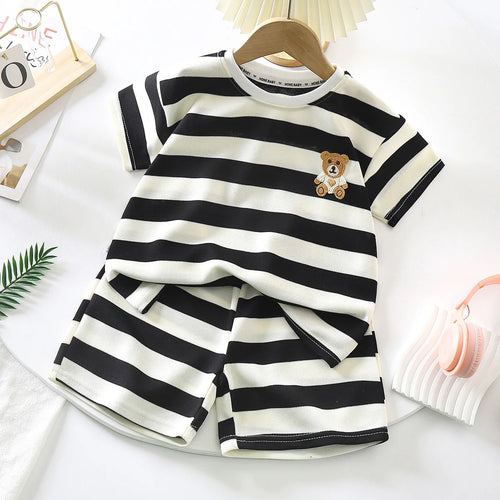 Conjunto Bebê Listrado Urso Premium – Leve e Confortável