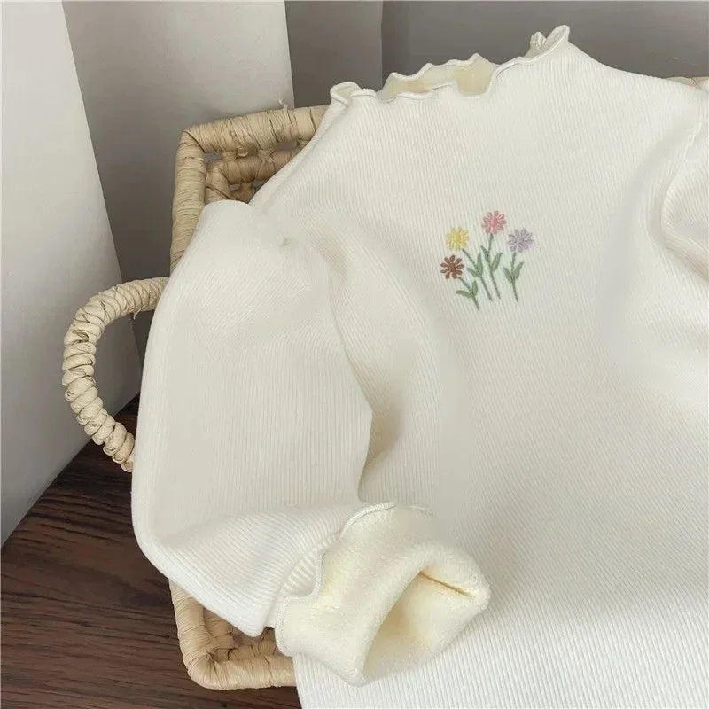 Suéter Bebê Tricot Floral Premium – Toque Macio e Conforto Térmico