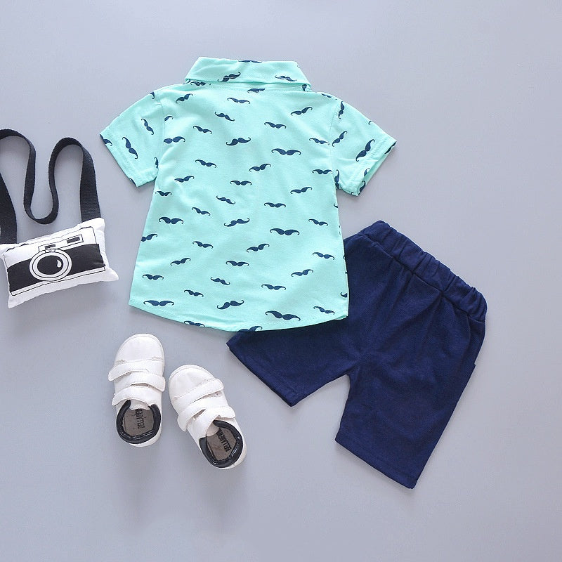 Conjunto Bebê Social Verão Premium – Camisa e Shorts em Algodão