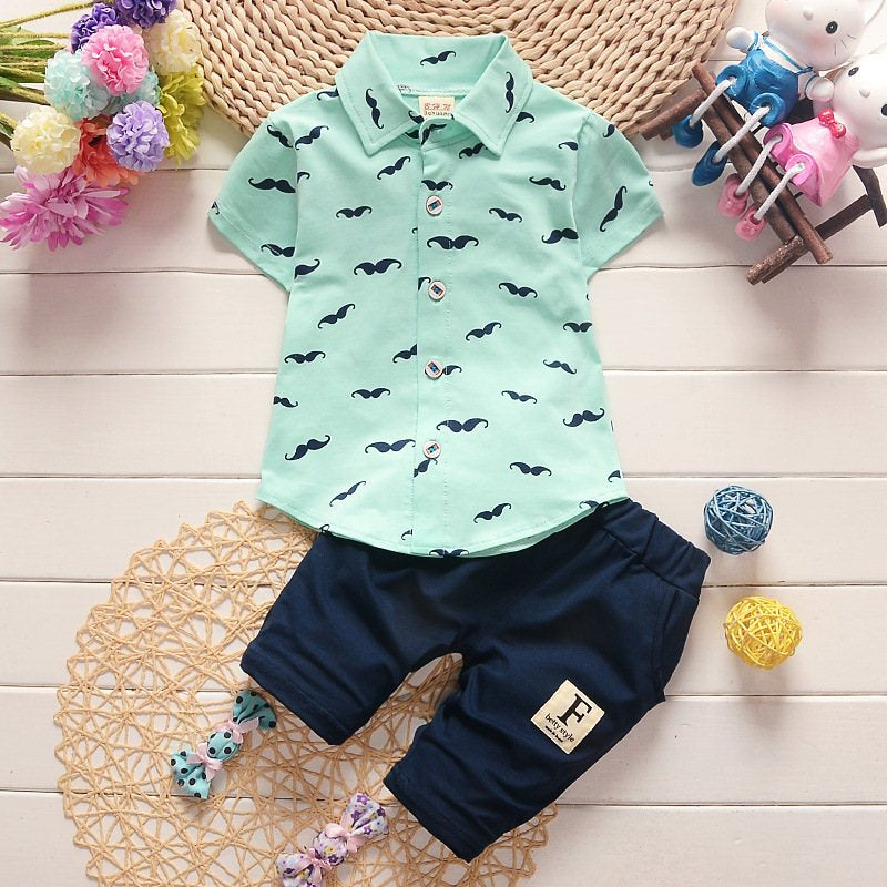 Conjunto Bebê Social Verão Premium – Camisa e Shorts em Algodão