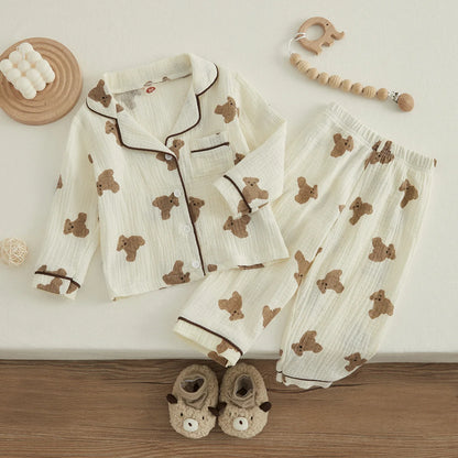 Pijama Bebê Algodão Linho Premium – Conforto Natural para Noites Tranquilas