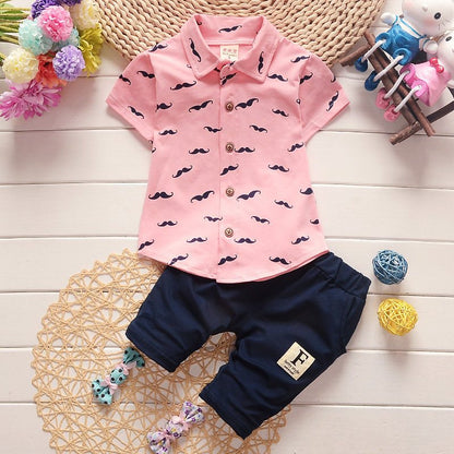 Conjunto Bebê Social Verão Premium – Camisa e Shorts em Algodão