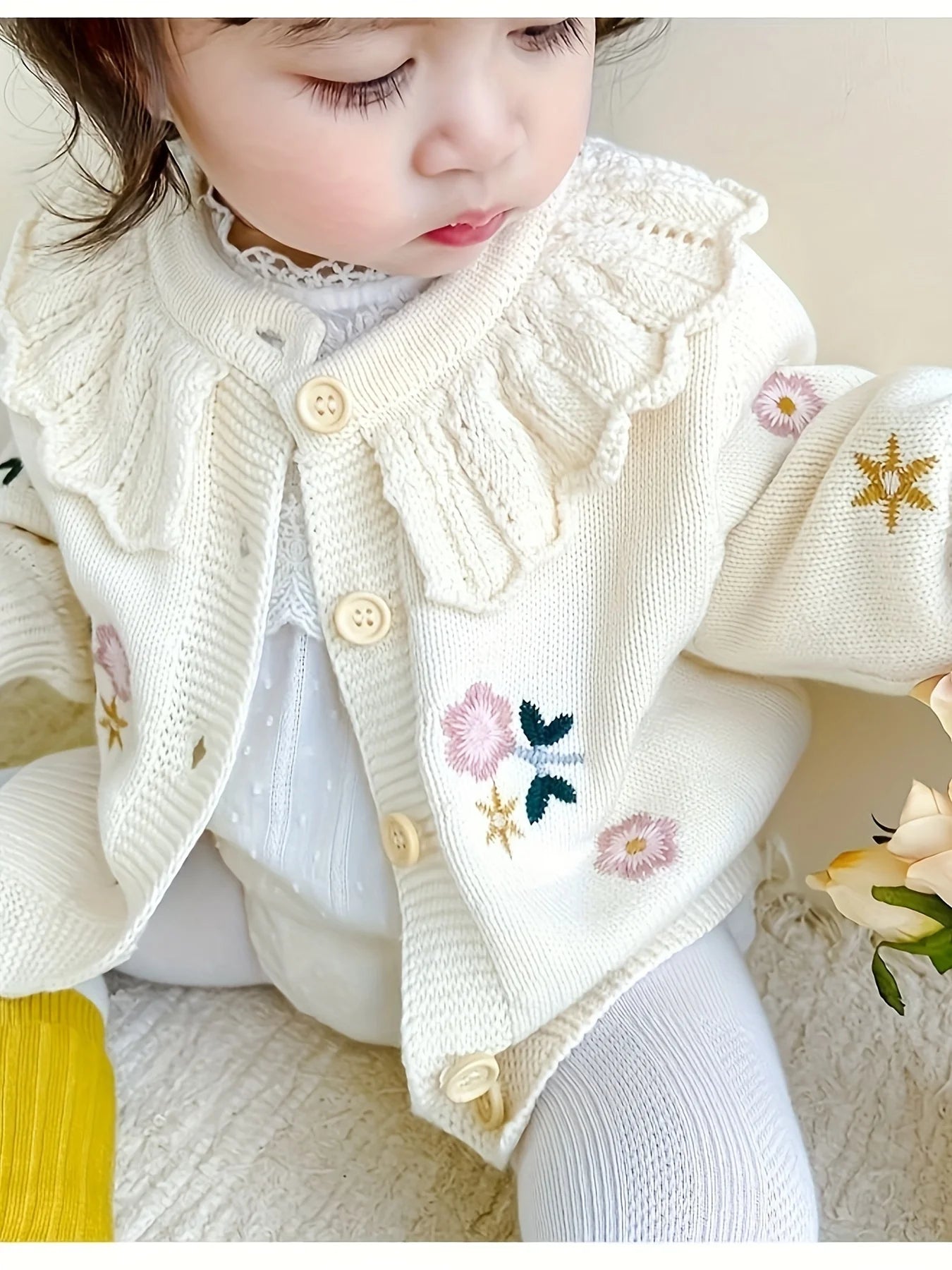 Cardigan Bebê Tricot Premium – Casaco Térmico com Botões