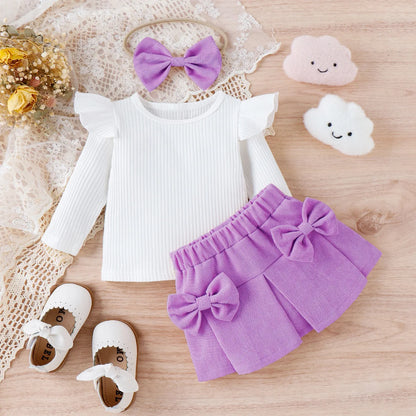 Conjunto Bebê Vintage Premium – Blusa e Saia em Cotelê Delicado