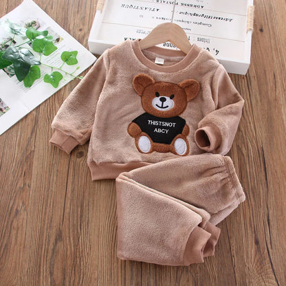 Pijama Bebê Fleece Térmico Urso – Quentinho para o Inverno | 0 a 3 Anos | Frete Grátis