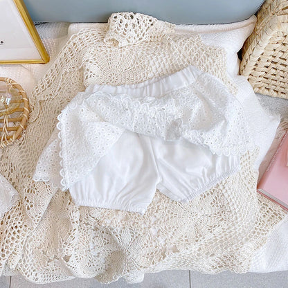 Conjunto Bebê Verão Renda Premium – Leve e Delicado